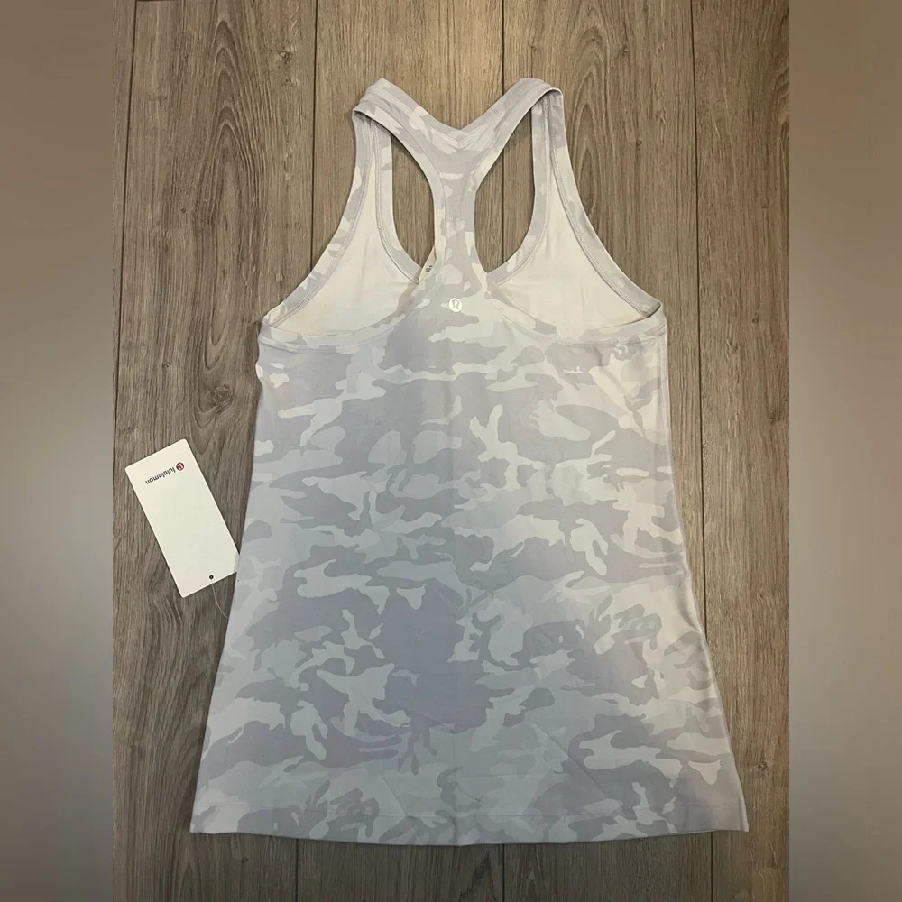 Lululemon Cool Racerback White Camo Women's Tank in size 10 - Picture 11 of 15